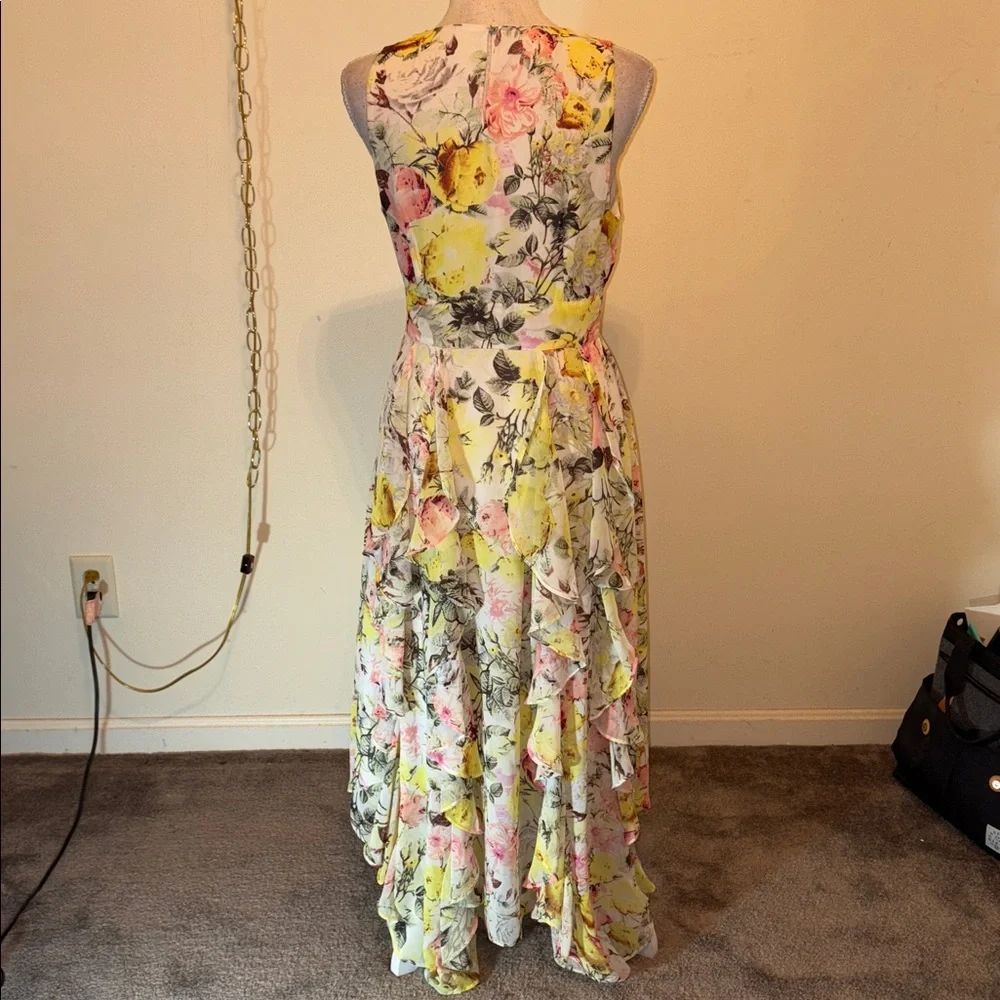 INC International Concepts floral lace sleeveless ruffle maxi dress - Picture 7 of 8